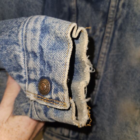 Levi's Vtg Jean Jacket Sherpa Lined Made In USA 40R Denim Jacket - Picture 4 of 11